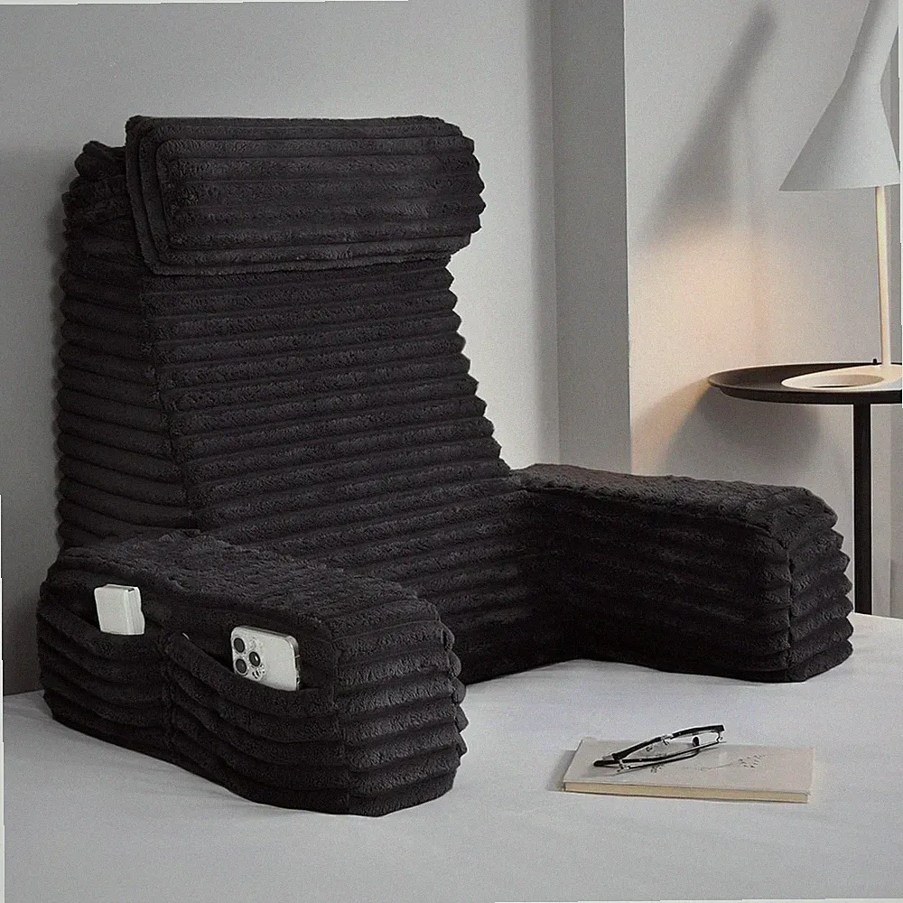 22" XL Ergonomic Bed Pillow for Sitting Up，Backrest Cushion for Reclining,Gaming
