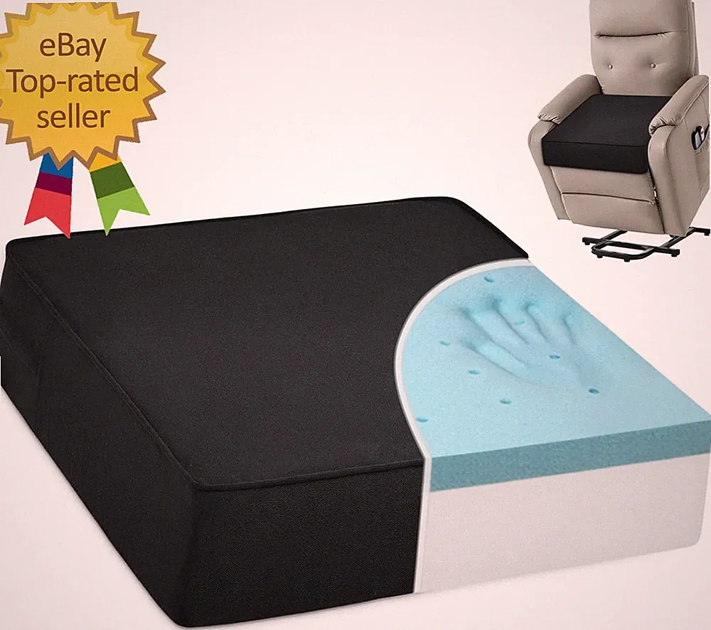 Gel Memory Foam Recliner Cushion for Elderly Dual Layer Foam Chair Pad 20×20×5