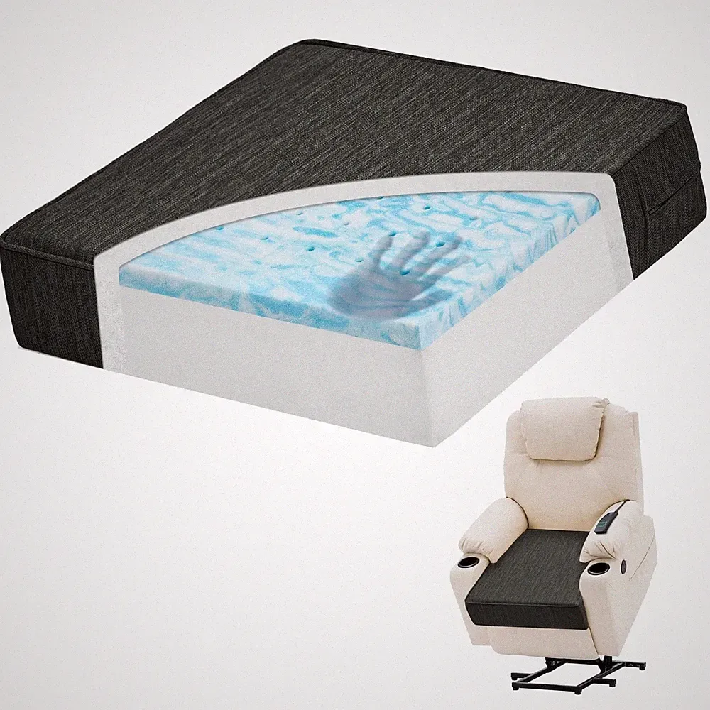 Recliner Cushions, Dual-Layer Gel Memory Foam, 18x18x4 Inch Thick | Comfort for