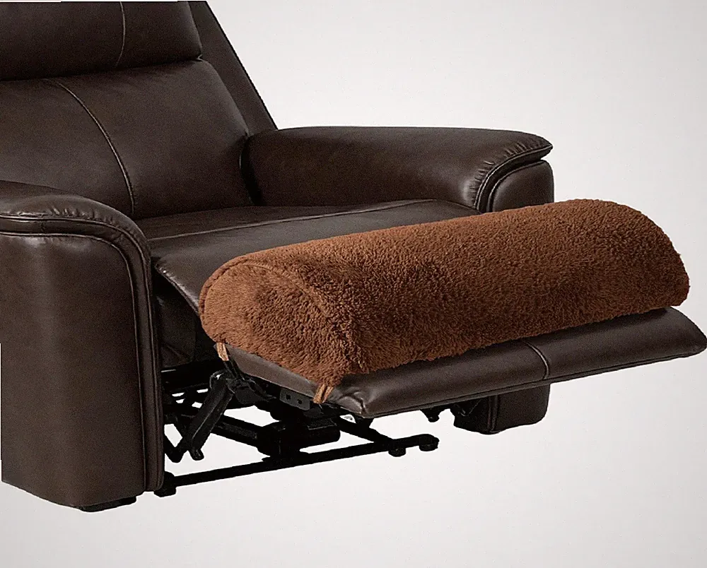Recliner Foot Rest Cushion with Strap Leg Pillow for Couch Washable Sherpa Re...