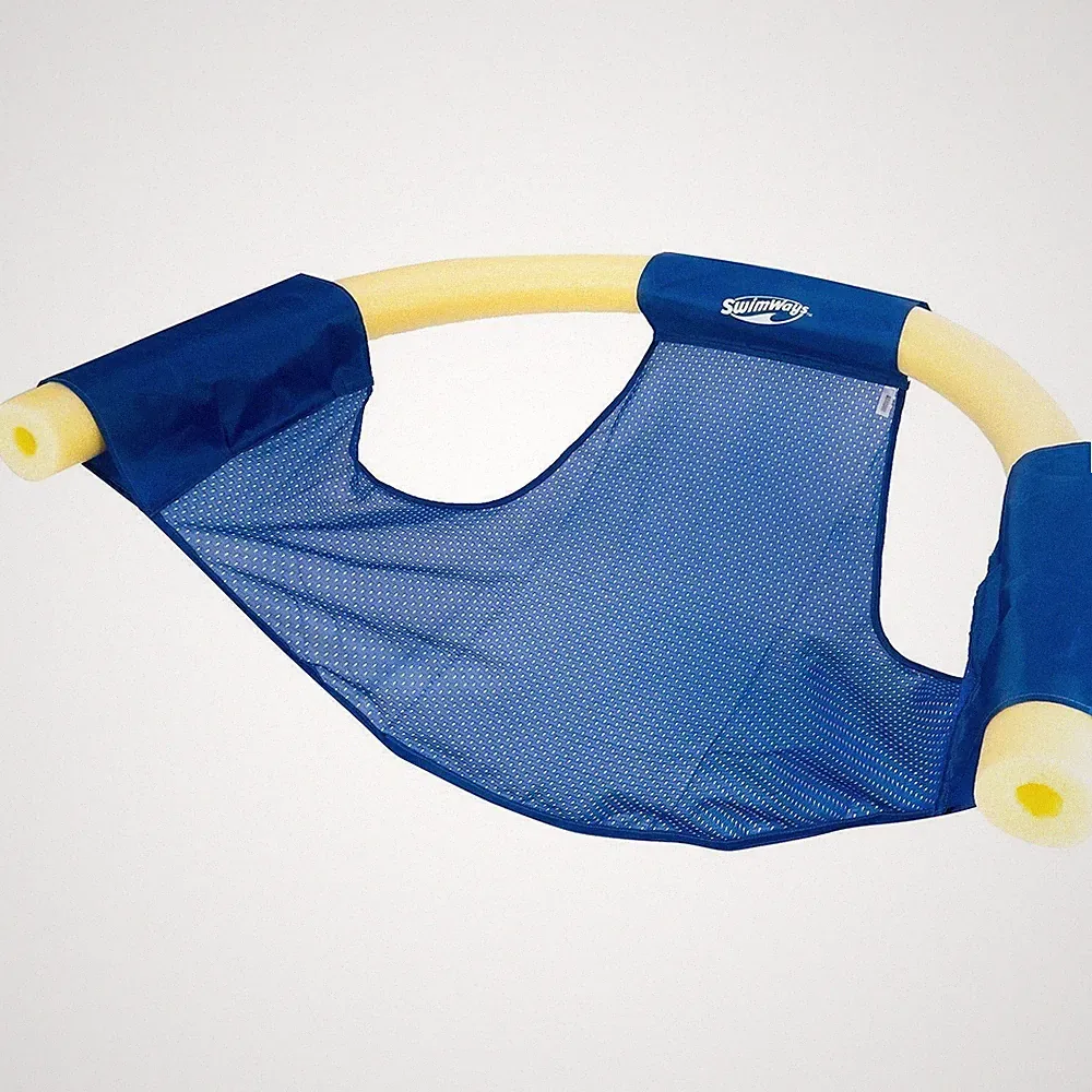 SwimWays Noodle Sling Floating Pool Chair Mesh Seat, No-Inflate, Fits...
