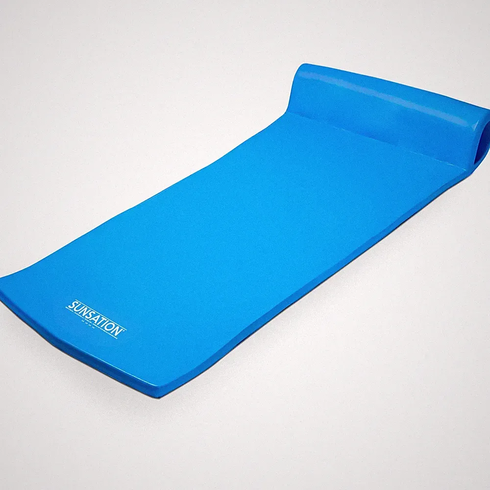 TRC Recreation Sunsation 1.75" Thick Foam Lounger Raft Pool Float, Bahama Blue